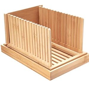 Bamboo Bread Slicer With Crumb Catcher Tray Folds/Easy Storage by Swacole (New)